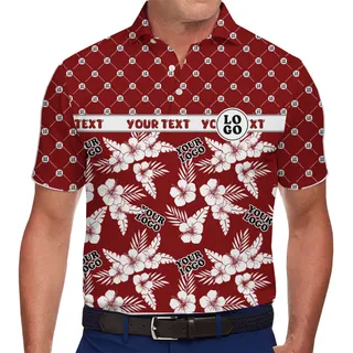 Logo Printed Hawaiian Style Polo Shirt for Business or Events