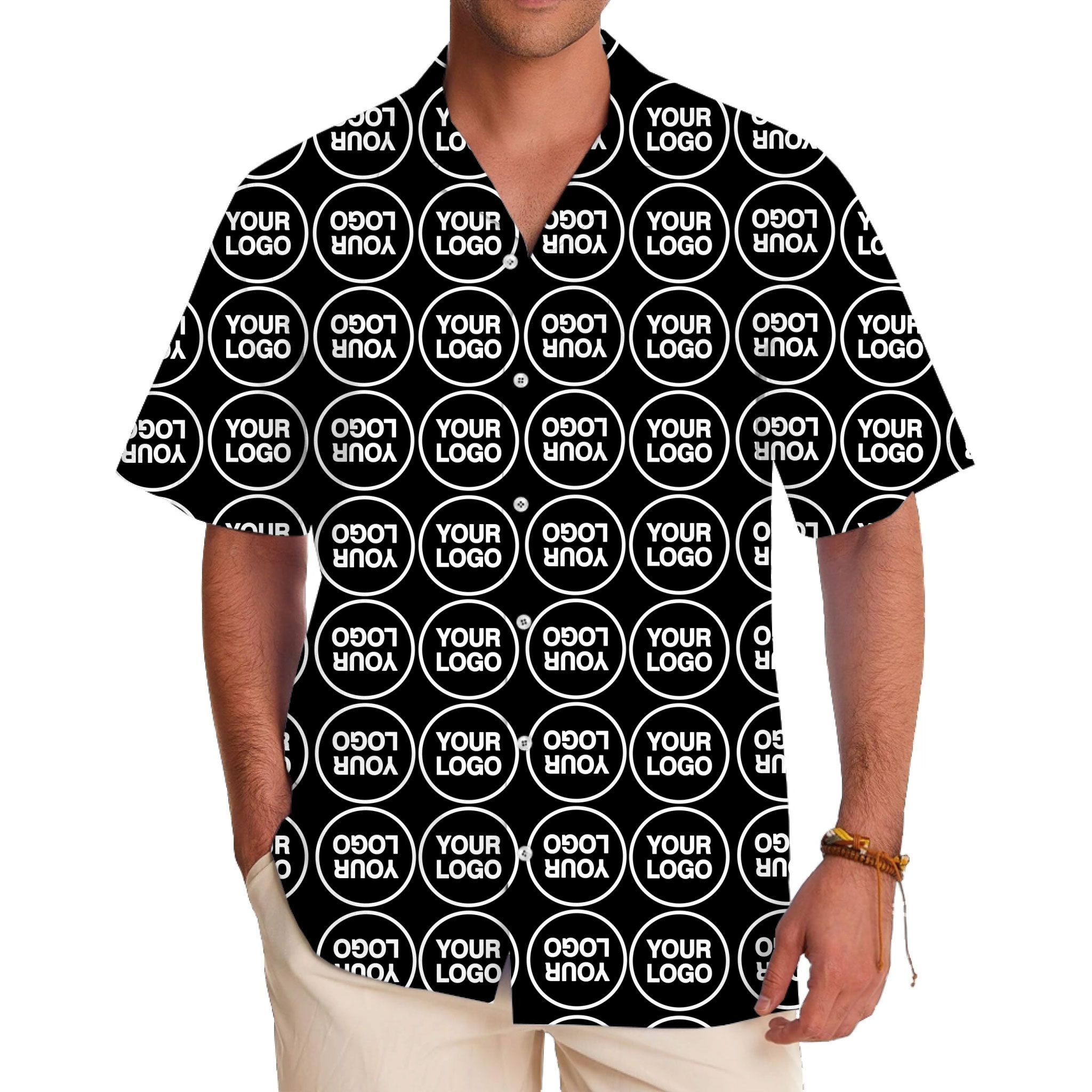 Custom Logo Symmetrical Button-Up Shirt with Preview - variant image 1