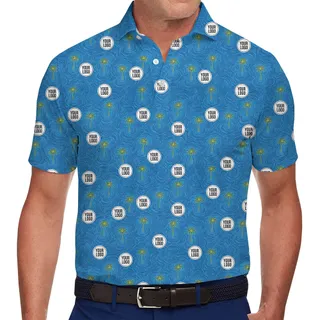 Personalized Palm Design Polo Golf Shirt With Logo