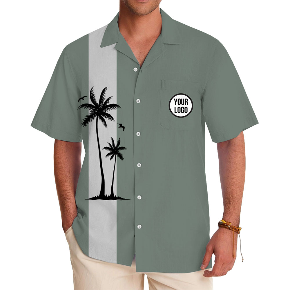 Tropical Palm Custom Hawaiian Shirt With Logo - variant image 1