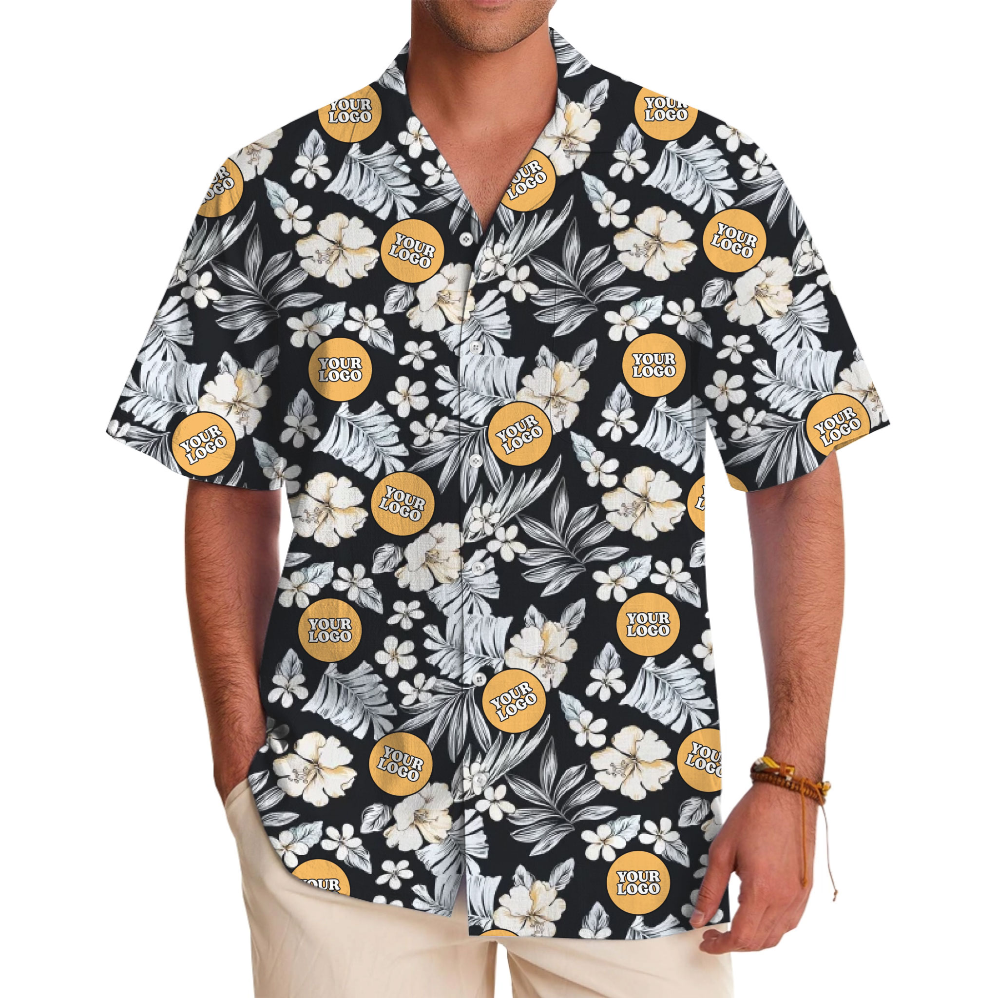 Midnight Bloom Hawaiian Shirt Custom Logo - variant image 1