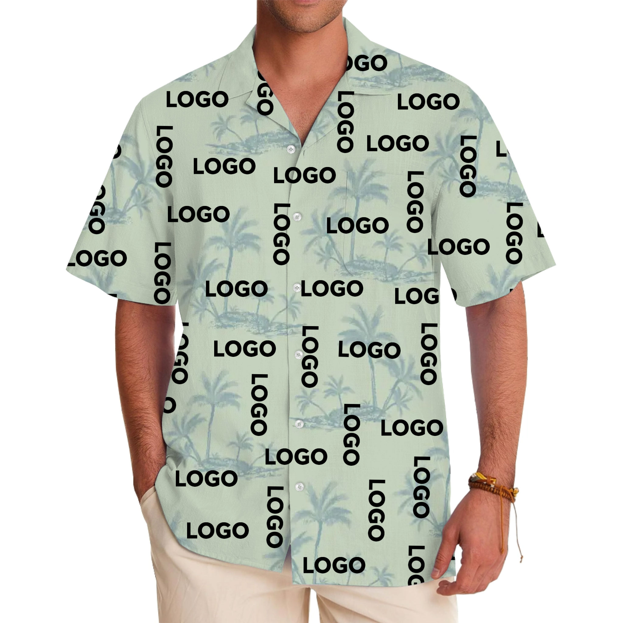 Palmscape Hawaiian Shirt Custom Your Logo - variant image 1