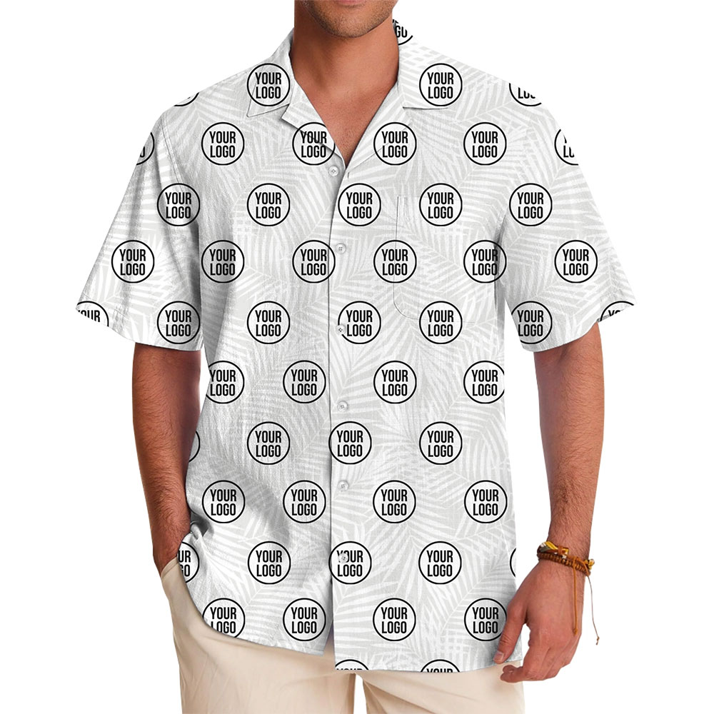 Custom Logo Tropical Theme Hawaiian Shirt (Live Preview) - variant image 1