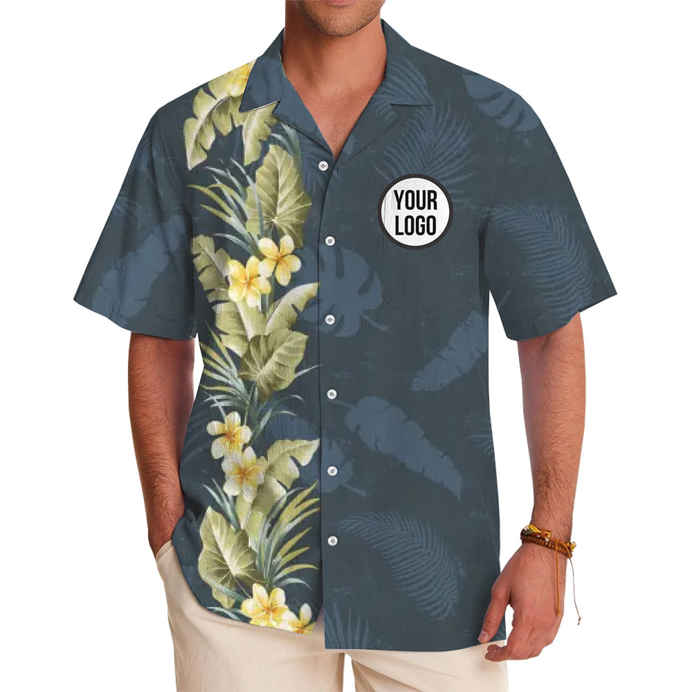Tropical Bloom Side Hawaiian Shirt Custom Your Logo - variant image 1