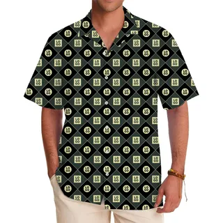 Geometric Pattern Hawaiian Shirt with Custom Logo Design