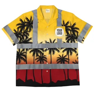 Sunset Palm Classic 3 Hi Vis Custom Logo Shirt