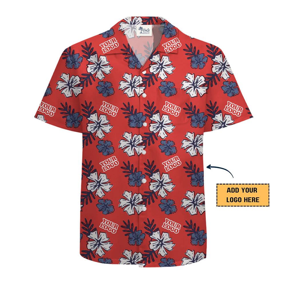 Tropical Hibiscus Shirt with Logo for Teams and Promotions