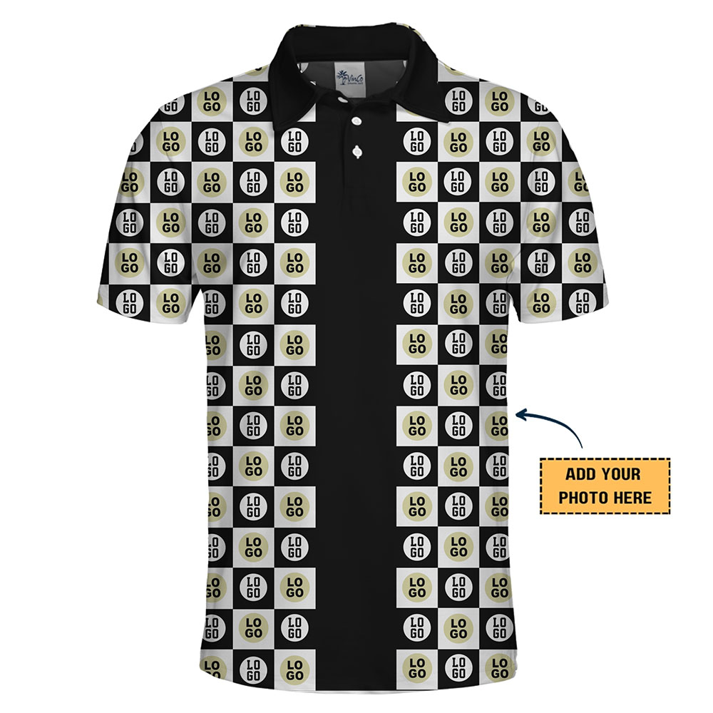 Customize Logo Checkered Polo Shirt Live Preview