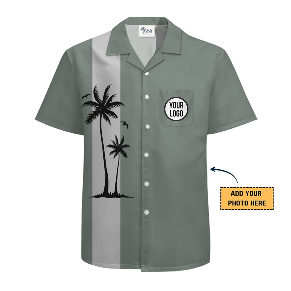 Tropical Palm Custom Hawaiian Shirt With Logo