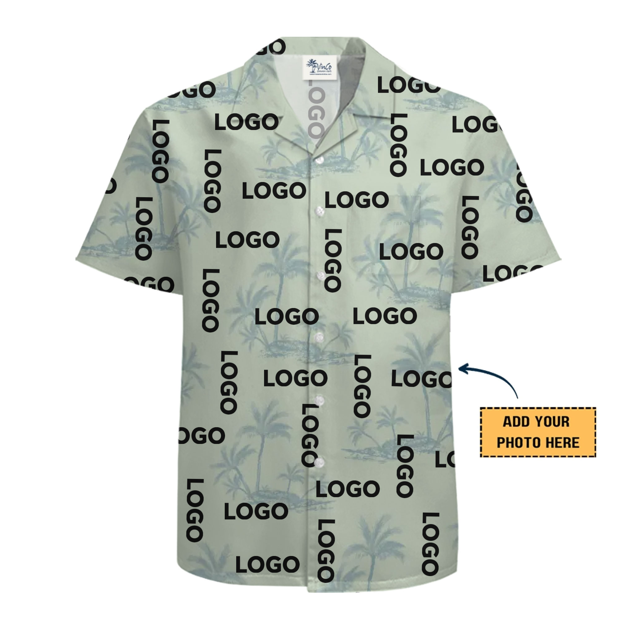 Palmscape Hawaiian Shirt Custom Your Logo