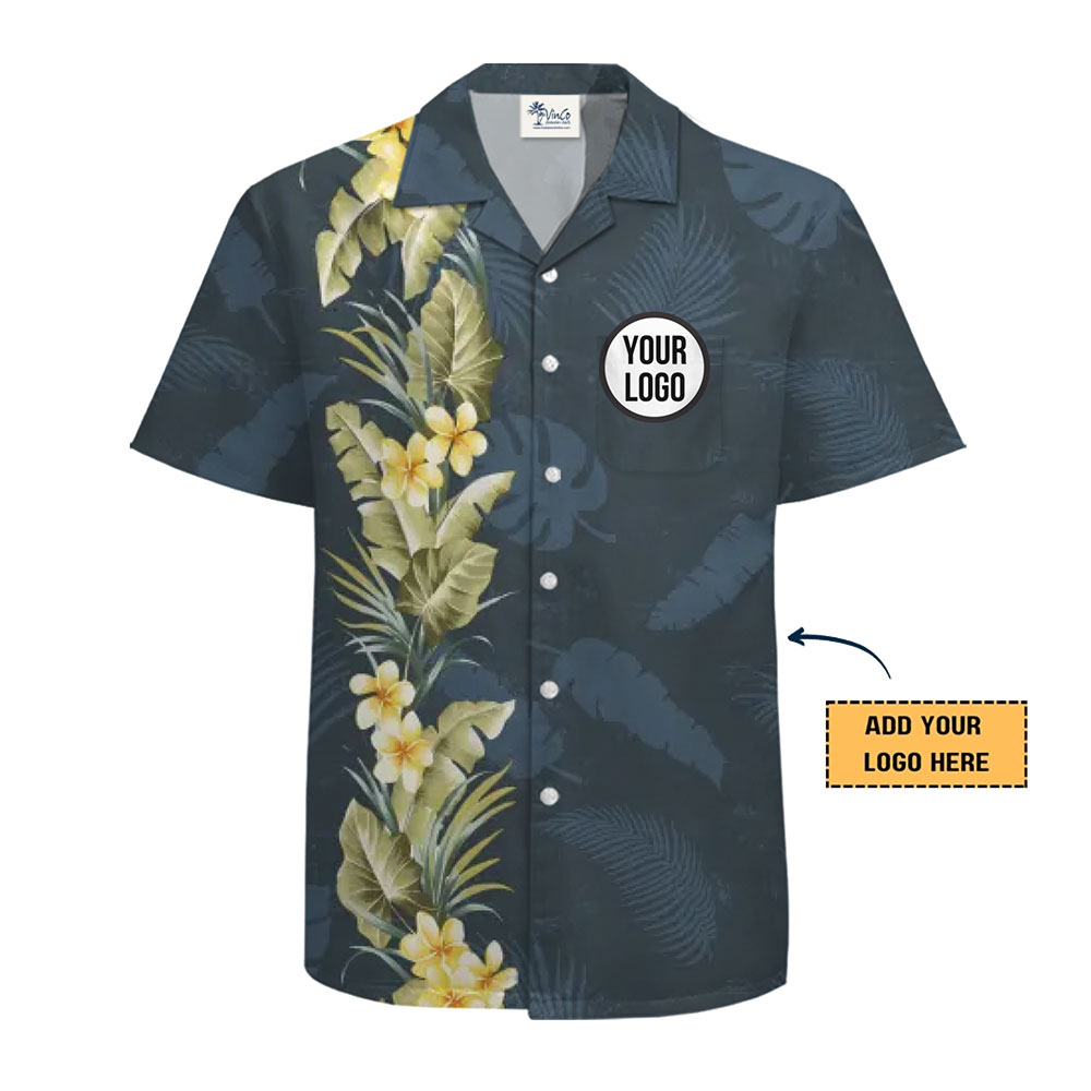 Tropical Bloom Side Hawaiian Shirt Custom Your Logo