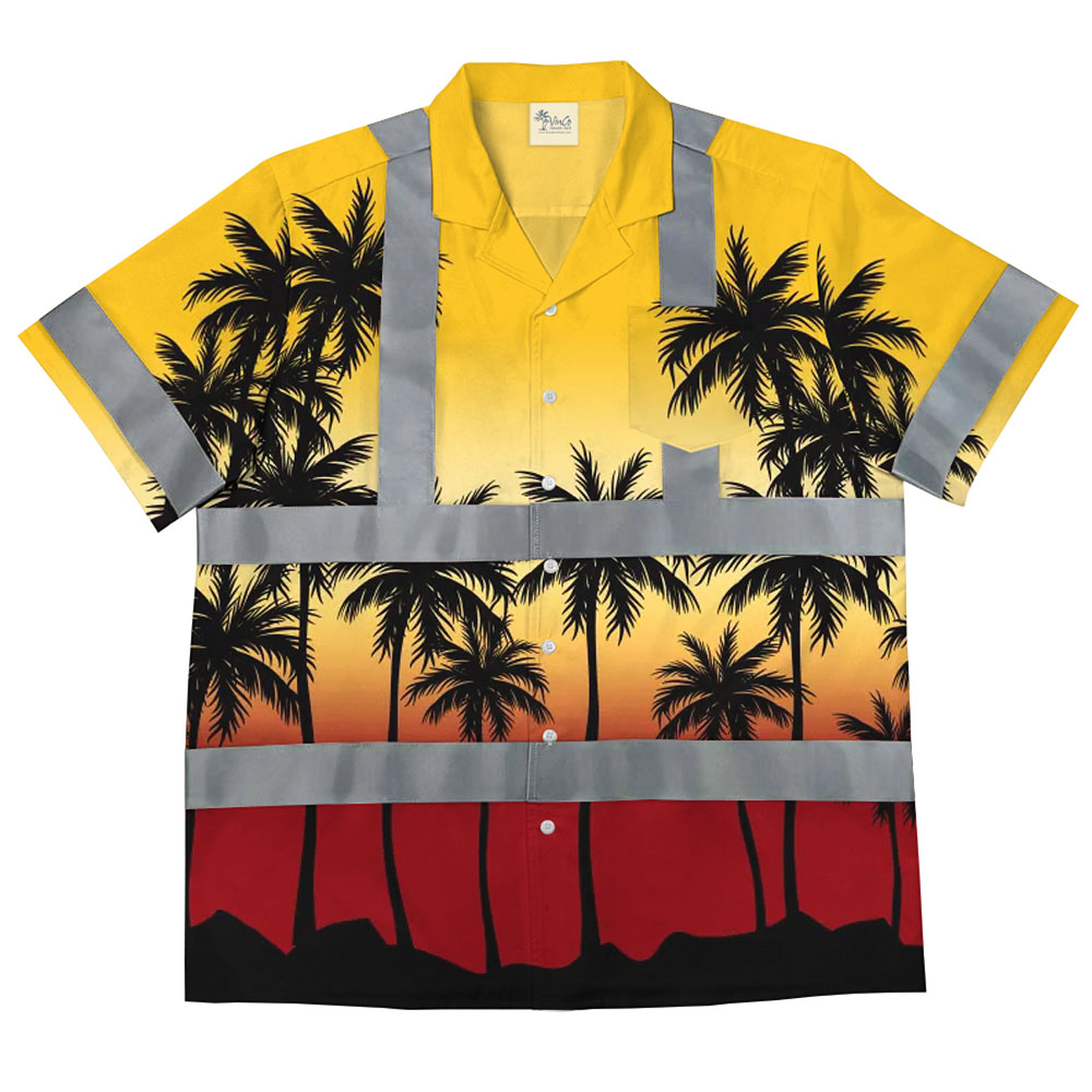 Sunset Palm Classic 3 Hi Vis Custom Logo Shirt