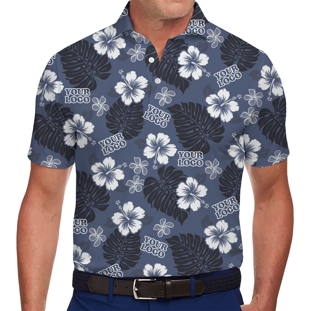 Custom Floral Polo Shirt with Elegant Logo Design - variant image 1