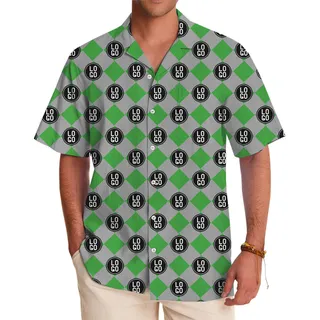 Custom Branded Shirt with Stylish Green and Gray Design