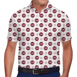 Personalized Polo Shirt with Repetitive Logo Pattern