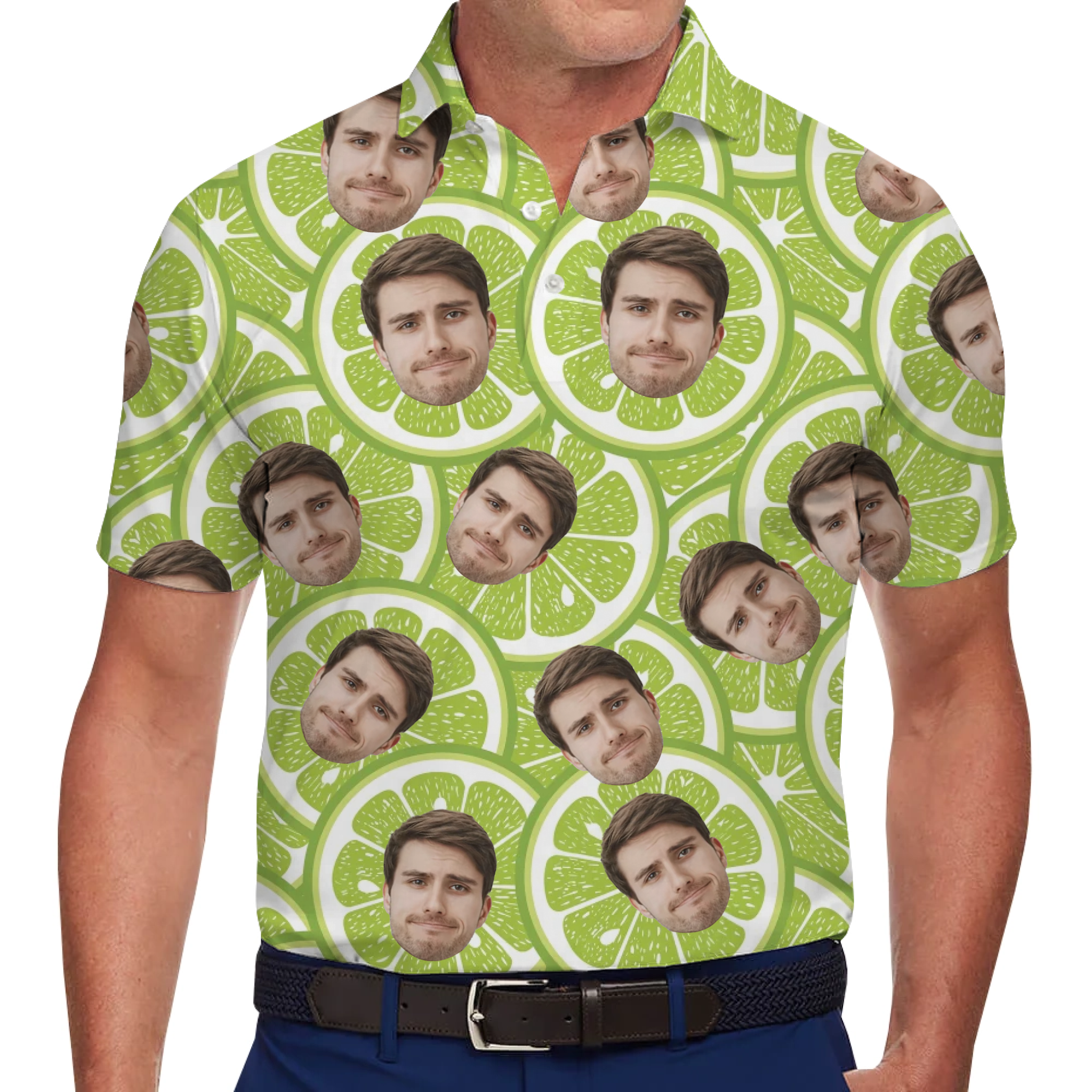Personalized Face On Lemon Golf Shirt With Instant Preview - variant image 1