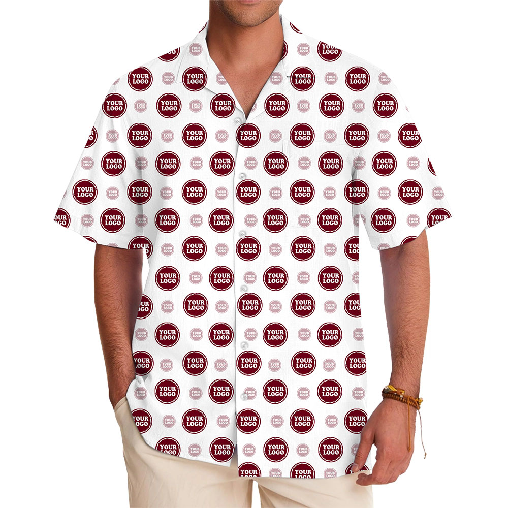 Custom Branding Hawaiian Shirt with All Over Logo Print - variant image 1