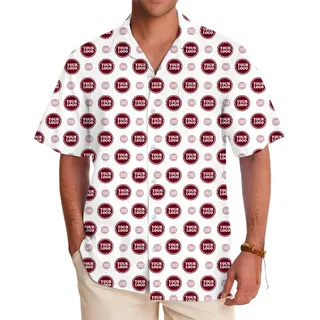 Custom Branding Hawaiian Shirt with All Over Logo Print