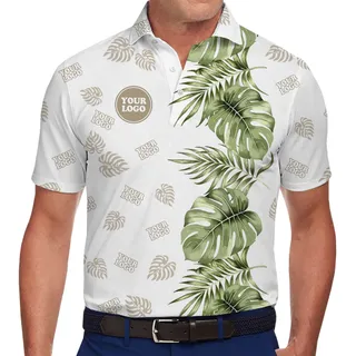 Trade Show Tropical Golf Polo Shirt With Custom Logo