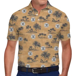 Sandy Shores Palm Tree Polo Shirt Custom Logo