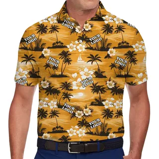 Island Silhouette Custom Logo Collared Polo Shirt