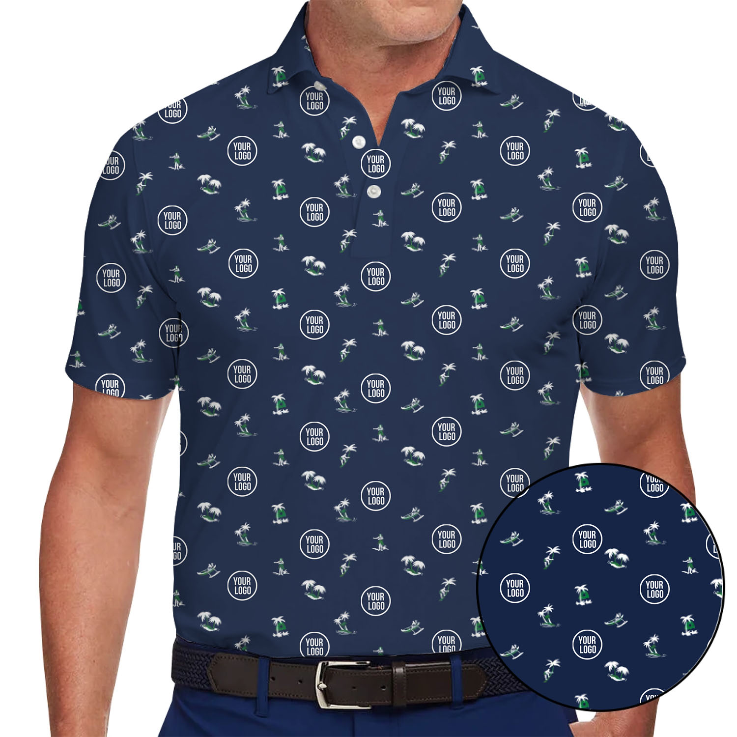 Personalized Small Logo With Palm Tree Polo Shirt - variant image 1