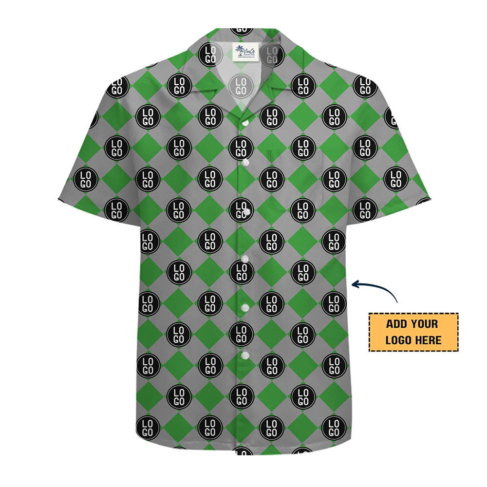 Custom Branded Shirt with Stylish Green and Gray Design