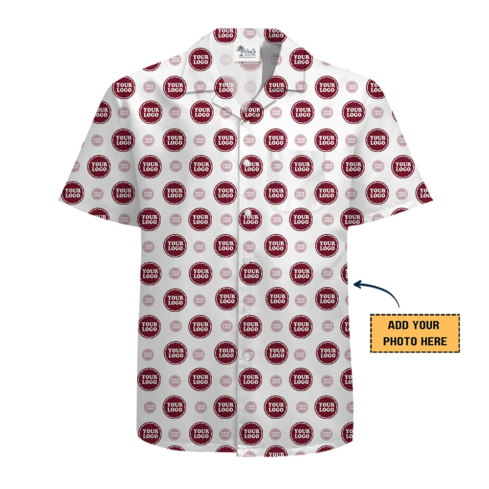 Custom Branding Hawaiian Shirt with All Over Logo Print