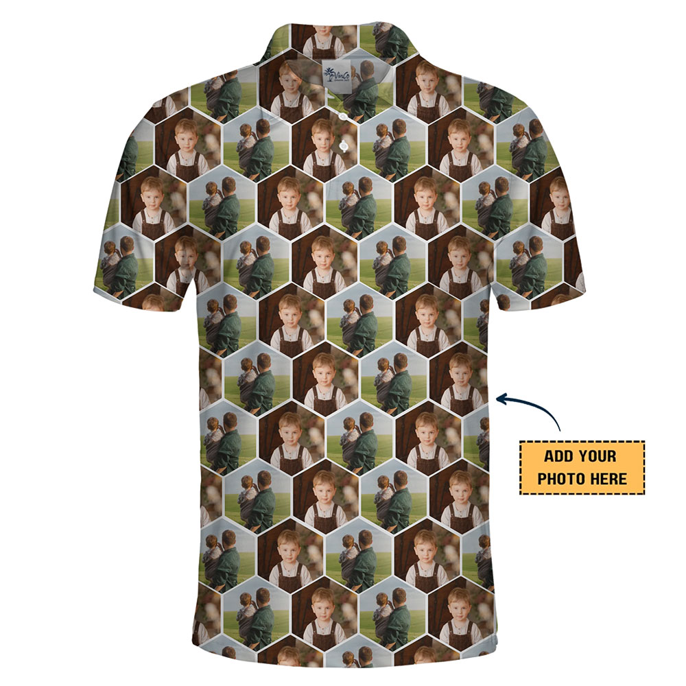 Personalized Photo Print Polo Shirt Unique Gift