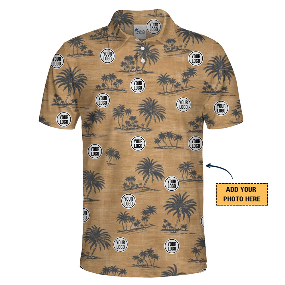 Sandy Shores Palm Tree Polo Shirt Custom Logo
