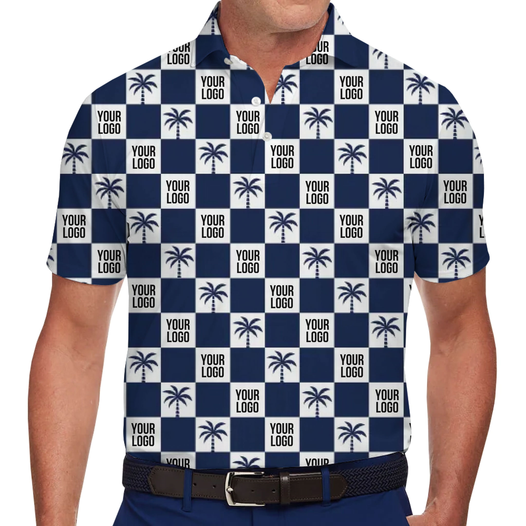 Stylish Palm Tree Polo Shirt Custom Logo - variant image 1