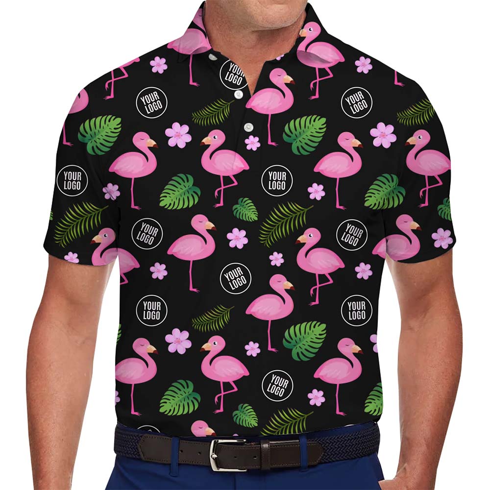 Flamingo Custom Branding Golf Polo Shirt With Preview - variant image 1