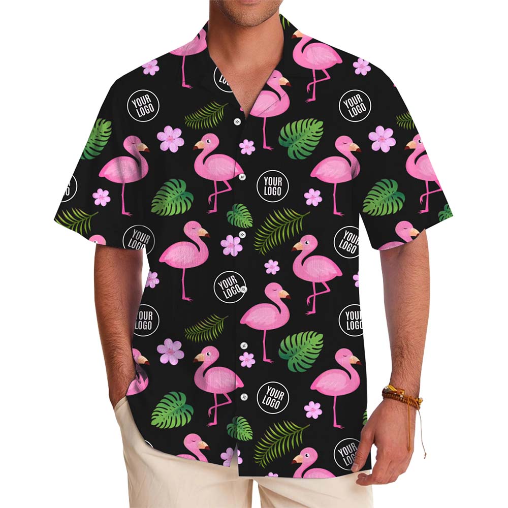 Flamingo Tropical Aloha Shirt With Custom Logo - variant image 1