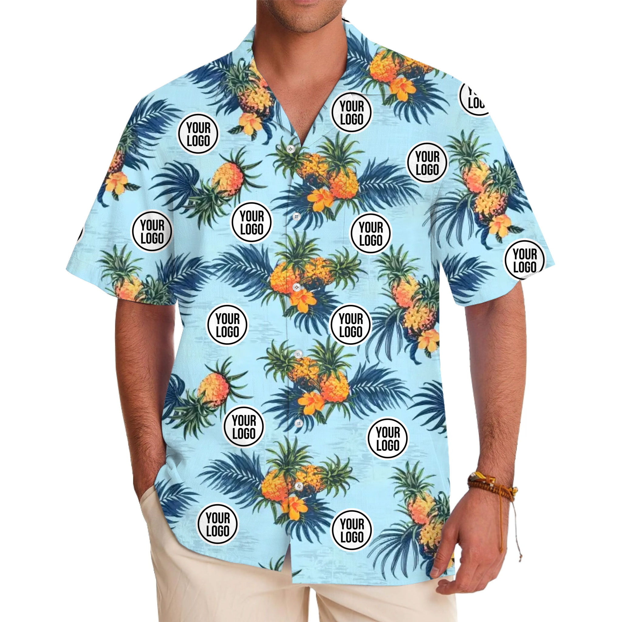 Fun Tropical Aesthetic Hawaiian Shirt Custom Logo - variant image 1