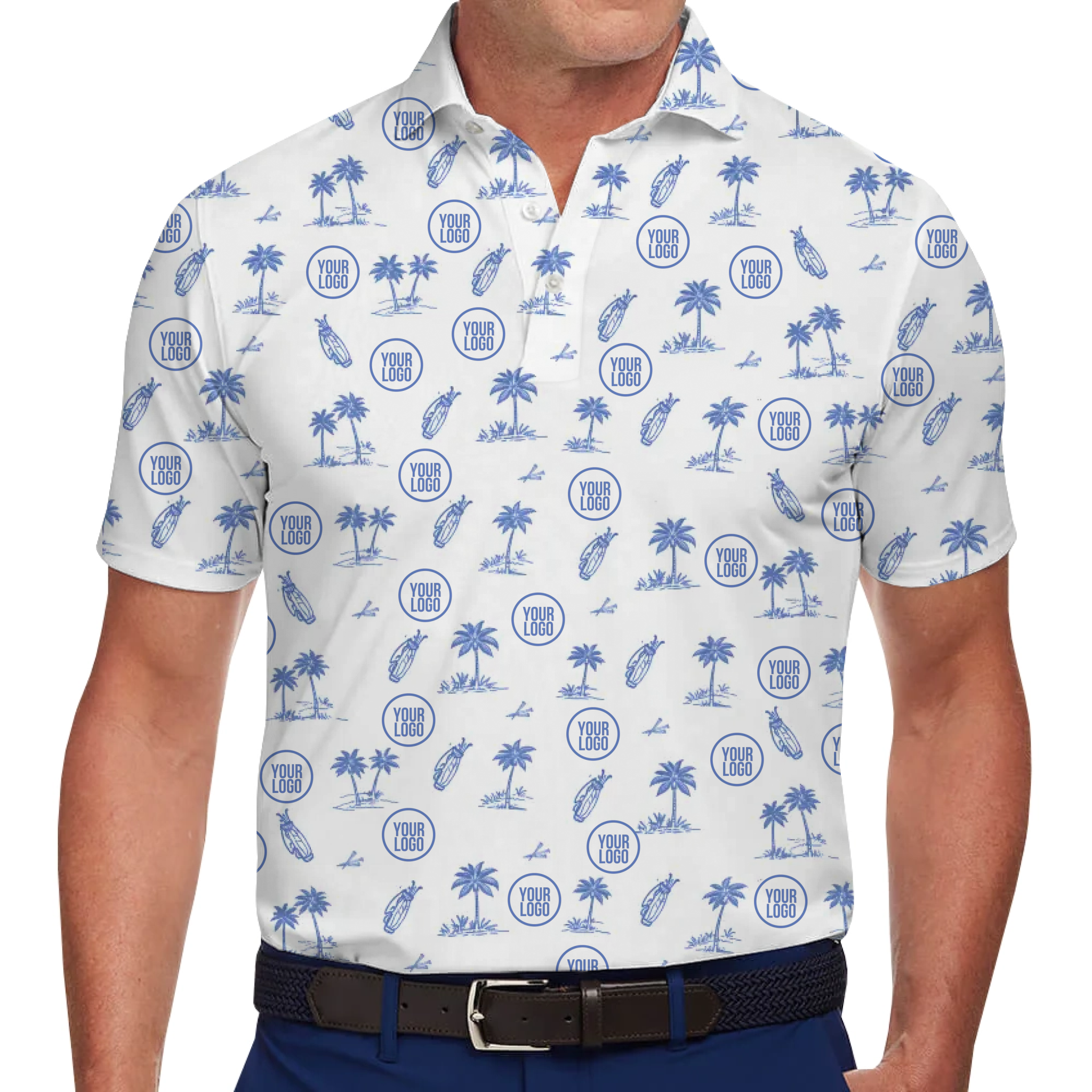 [Live Preview] Custom Logo Coastal Palm Polo Shirt - variant image 1