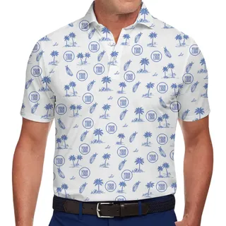 [Live Preview] Custom Logo Coastal Palm Polo Shirt