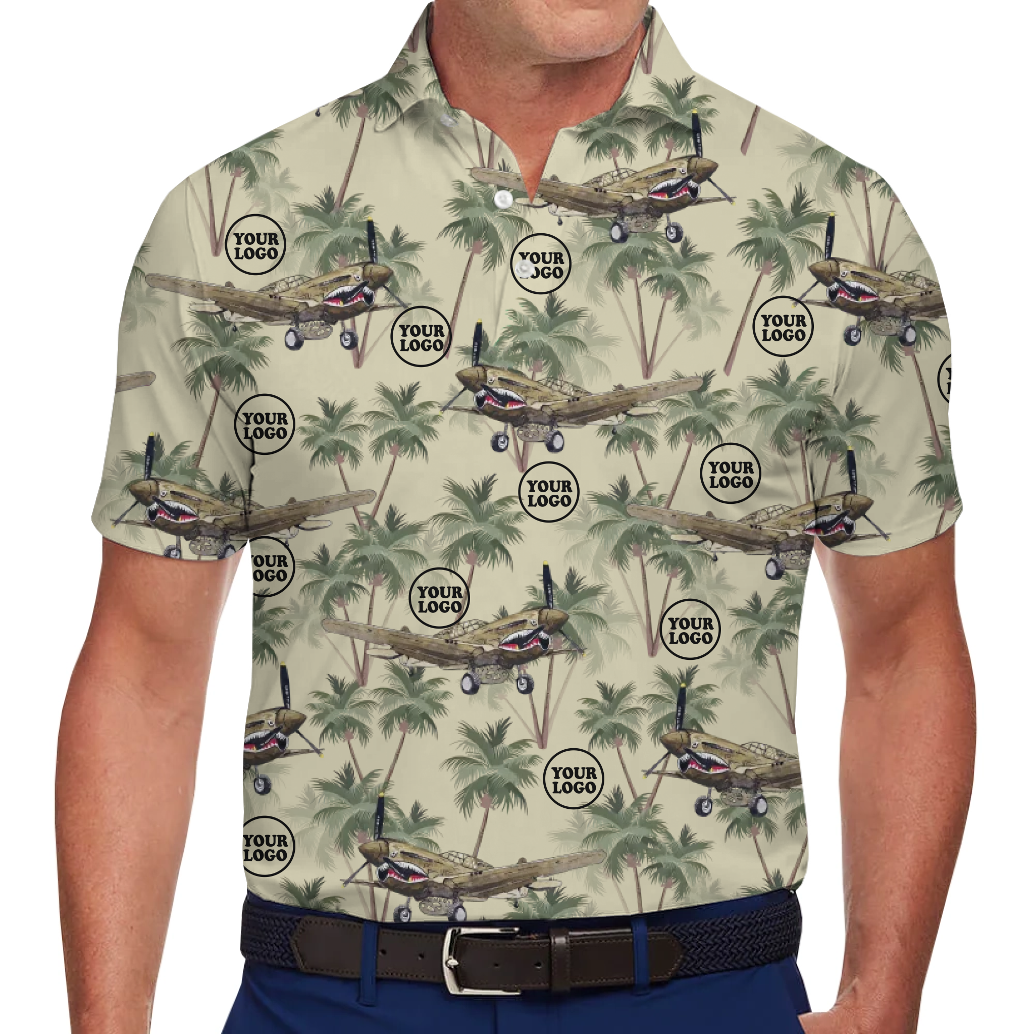 [Live Preview] Custom Logo Aviation Theme Polo Shirt - variant image 1