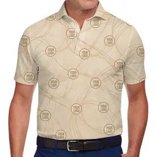 [Live Preview] Custom Logo Neutral Pattern Polo Shirt
