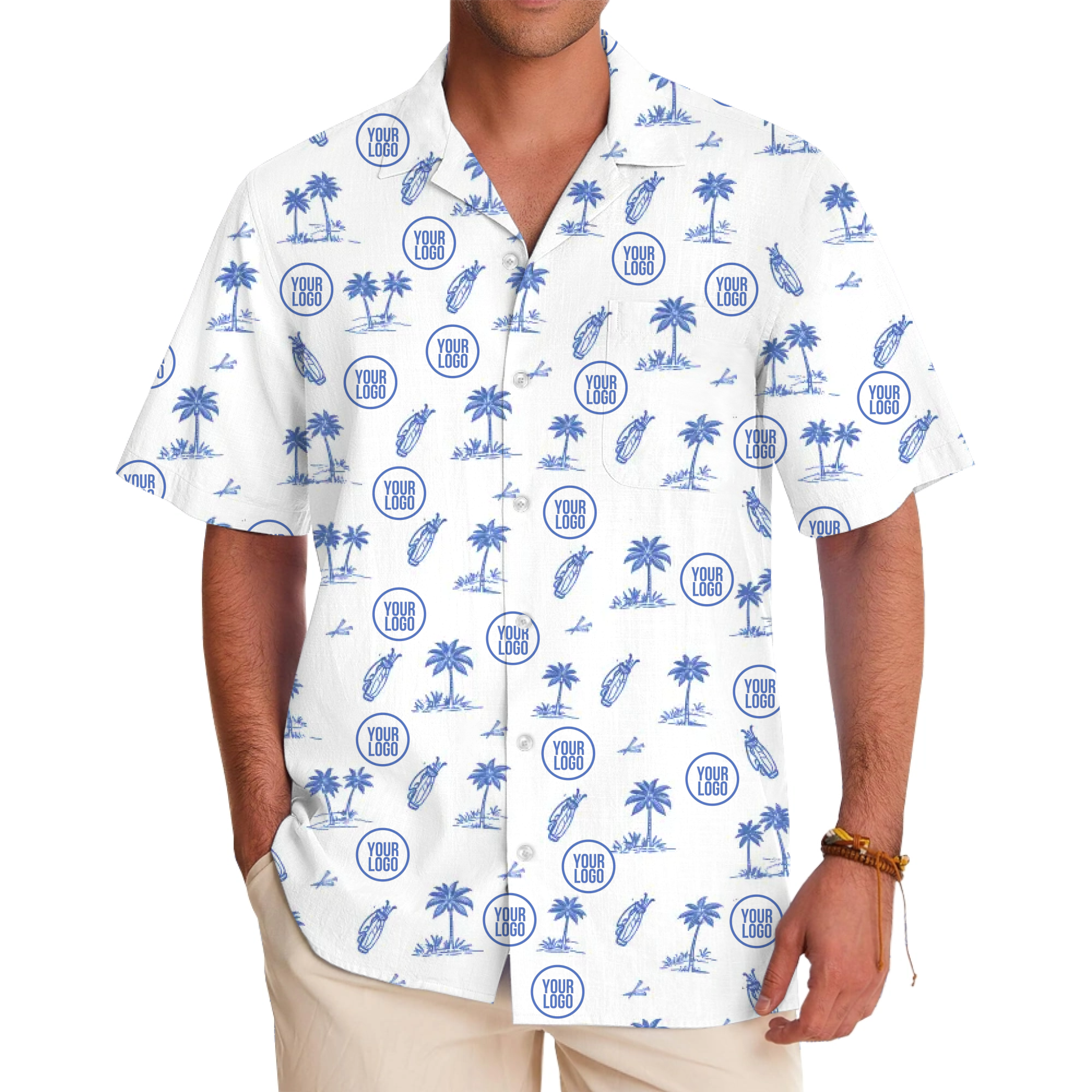 [Live Preview] Custom Logo Tropical Surf Hawaiian Shirt - variant image 1