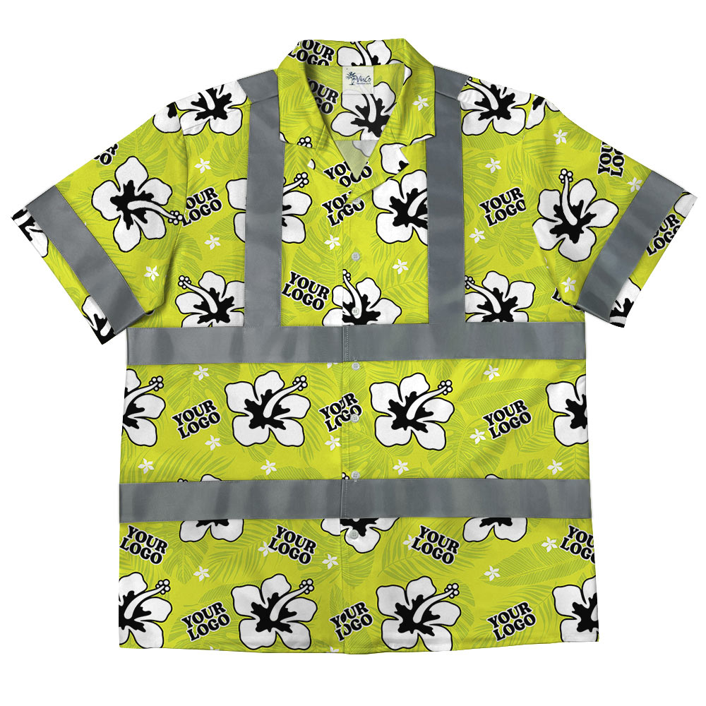 Hi vis Hawaiian Friday Shirt With Logo And Reflective Stripe - variant image 1
