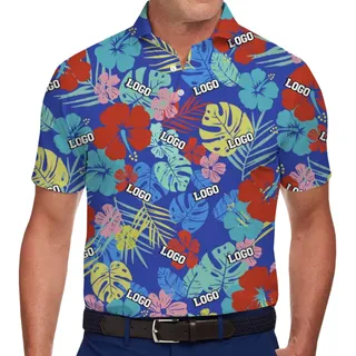 [Live Preview] Custom Logo Tropical Floral Polo Shirt