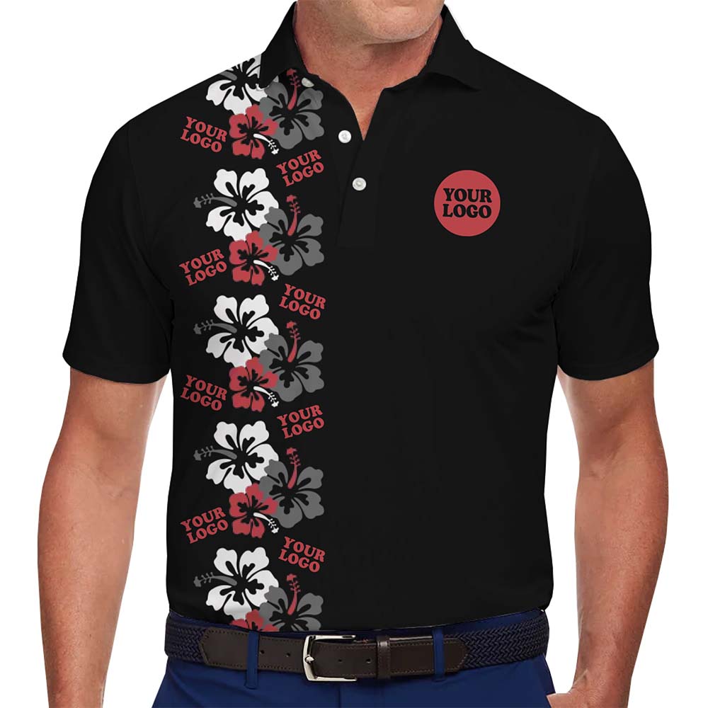 Unique Floral Golf Polo Shirt With Custom Logo - variant image 1