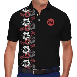 Unique Floral Golf Polo Shirt With Custom Logo