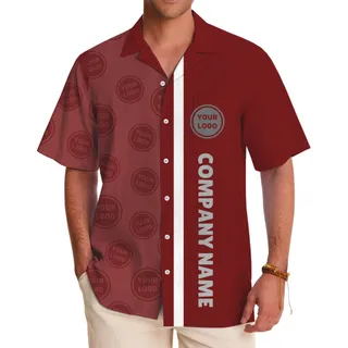 Custom Company Logo Vertical Stripe Button Shirt
