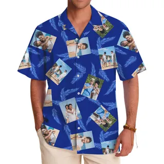 Custom 5 Photos Tropical Hawaiian Shirt With Preview