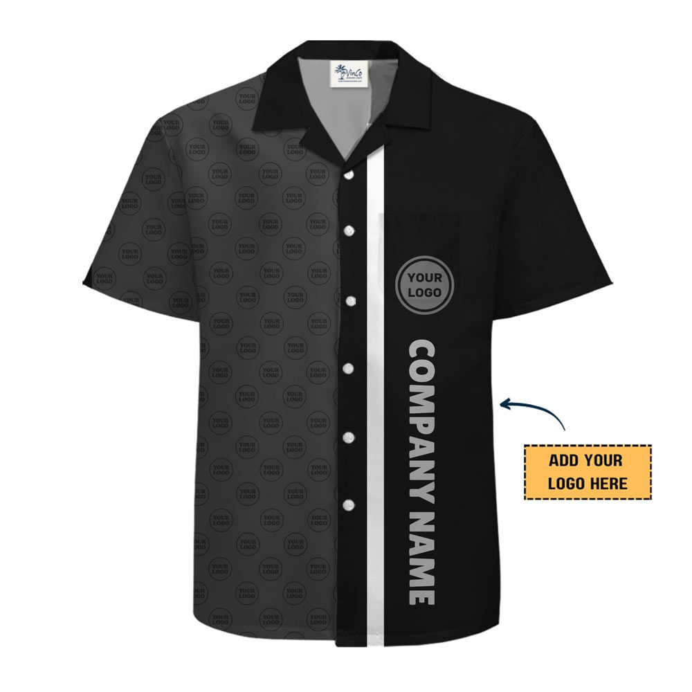 Custom Logo Side Stripe Hawaiian Shirt