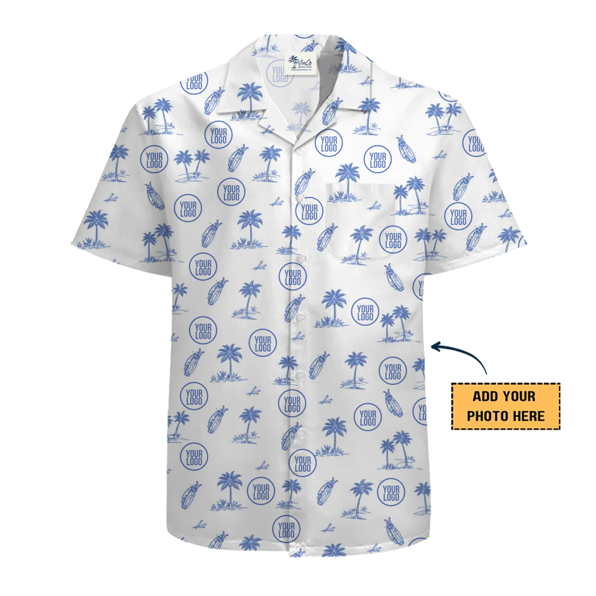 [Live Preview] Custom Logo Tropical Surf Hawaiian Shirt