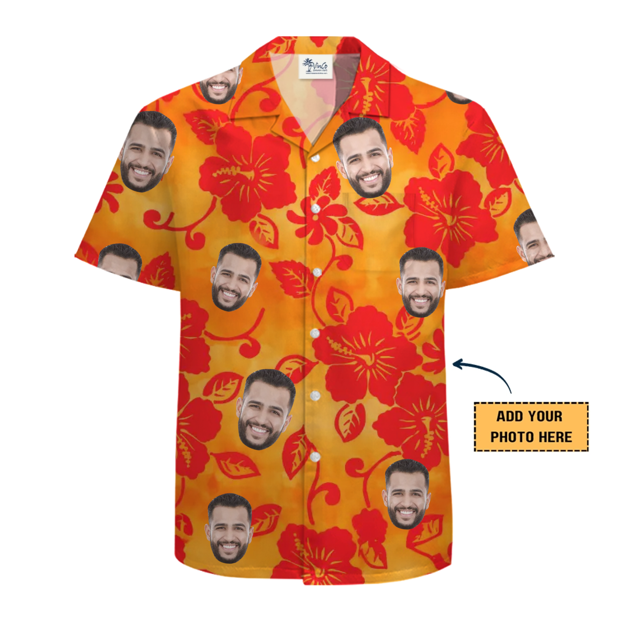 [Live Preview] Custom Face Tropical Hibiscus Hawaiian Shirt
