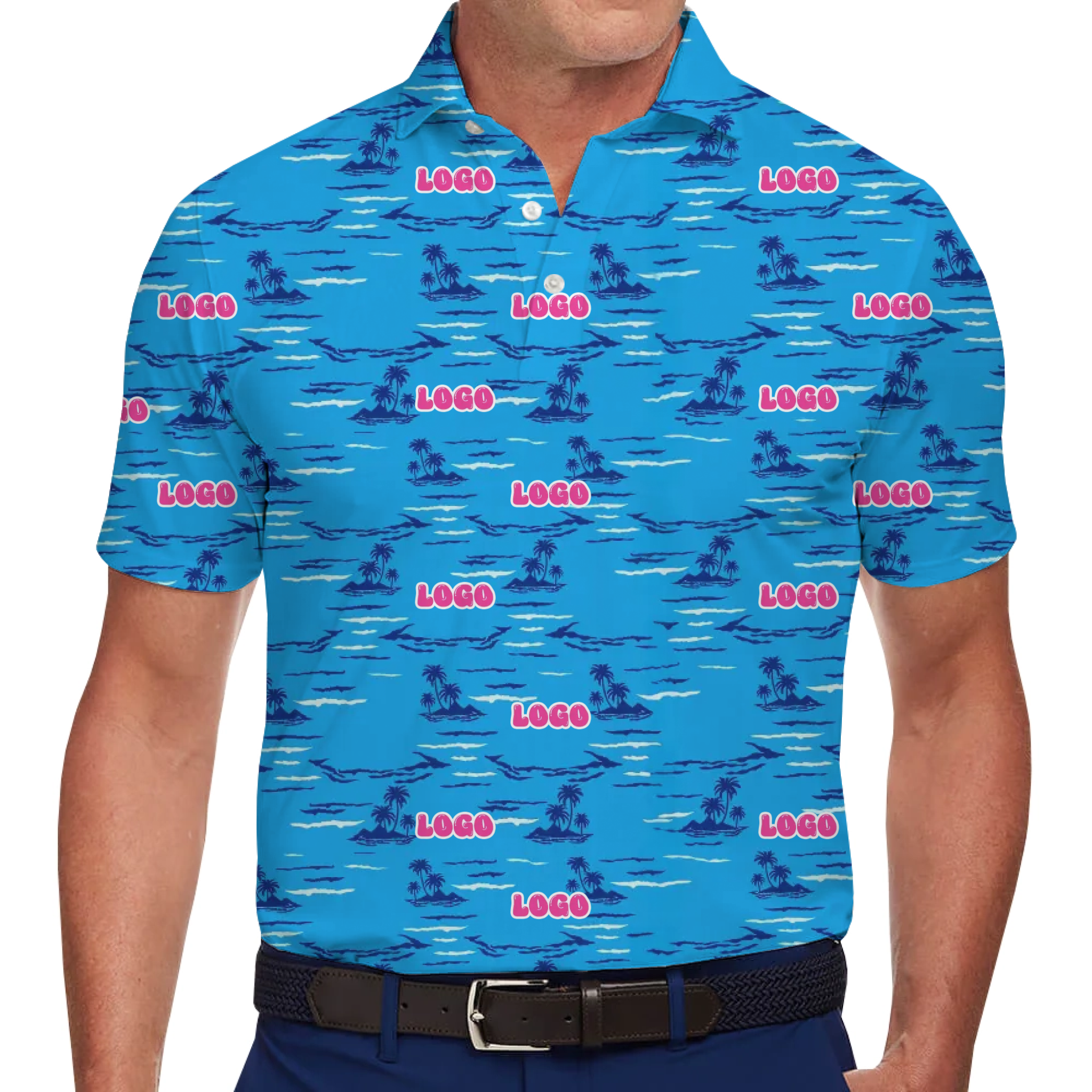 [Live Preview] Custom Logo Coastal Island Polo Shirt - variant image 1