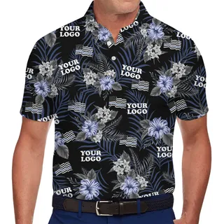 Premium Custom Polo Shirt with Tropical Vibes and Logo Placement